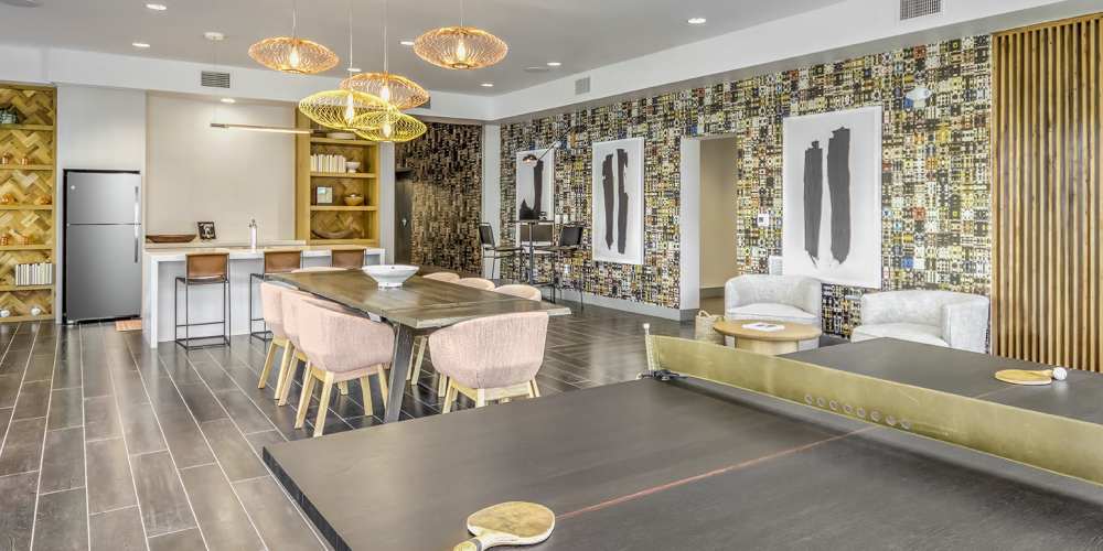 Recreation center in the clubhouse at Marlowe Place in Charlotte,North Carolina
