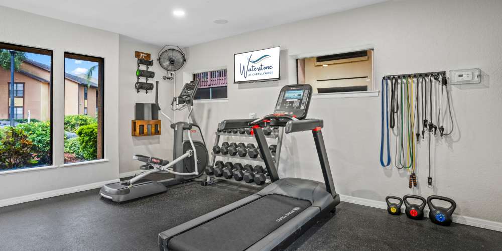 Community fitness center at Waterstone At Carrollwood in Tampa, Florida