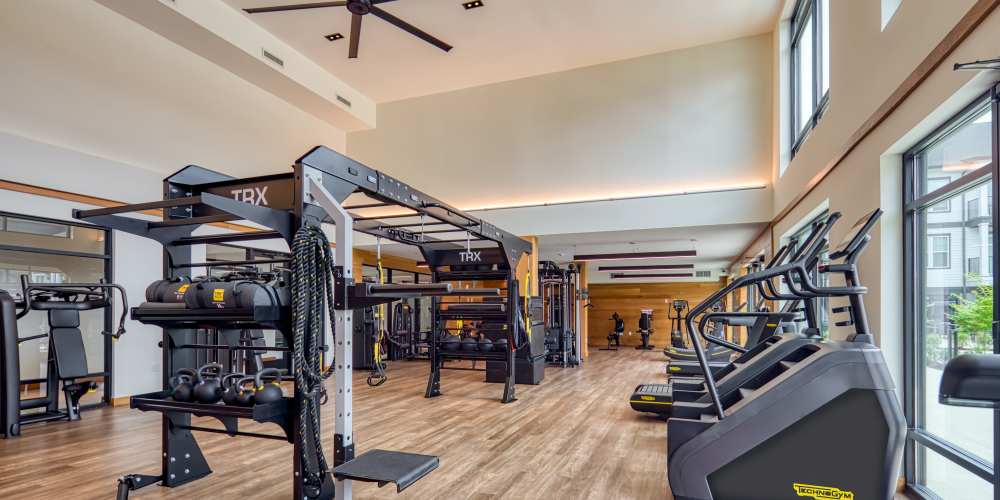 A gym from a Drucker + Falk multifamily property