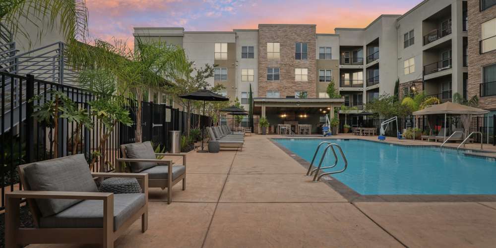 Poolside patio at BDX at Capital Village
