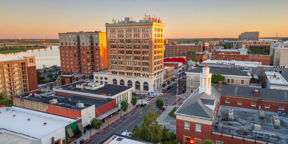 Ariel view of downtown Wilmington, NC Avalon of Wilmington in Wilmington, North Carolina