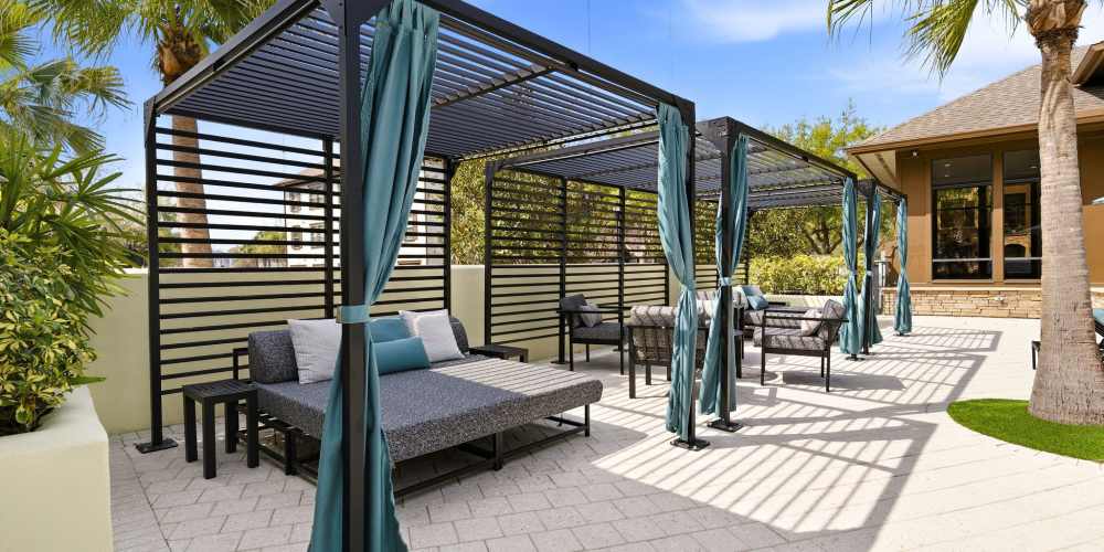 Pool cabanas at Circa at Fishhawk Ranch in Lithia, Florida