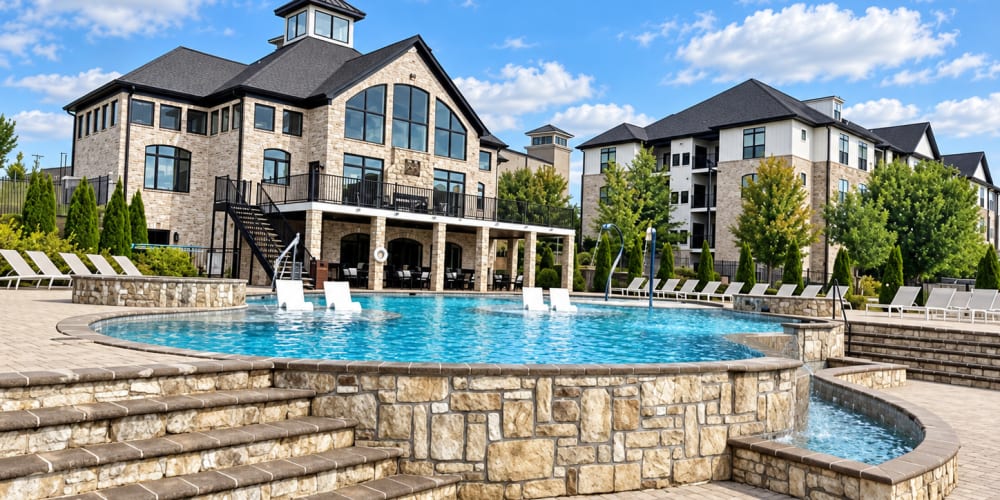 Pool and sundeck at West Edge in Lynchburg, Virginia