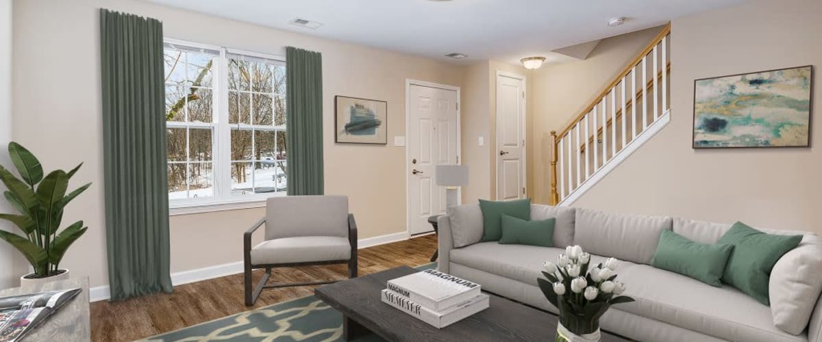 A large open living room at Greenhills Apartments & Townhomes in Damascus, Maryland