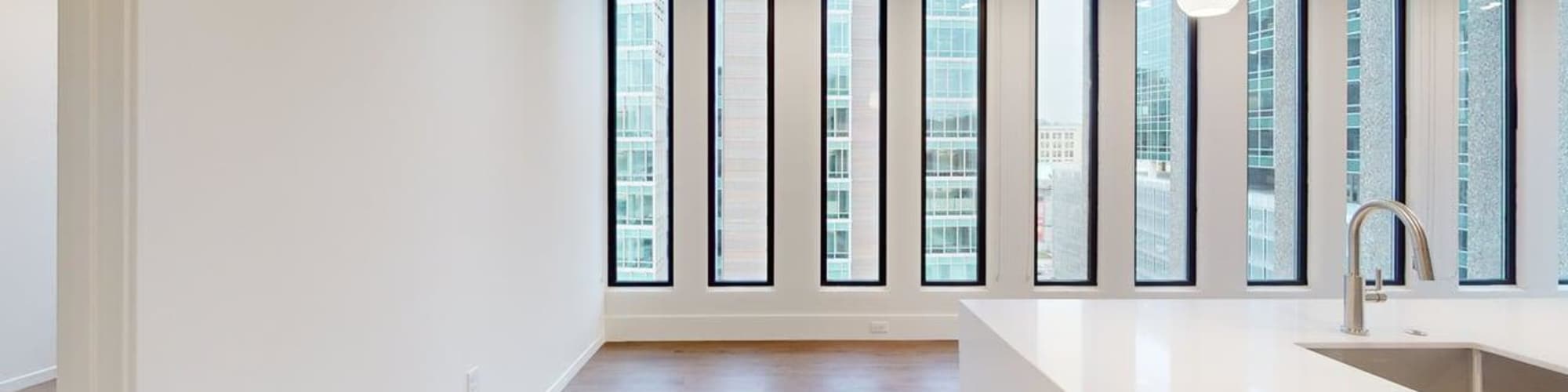 large empty space with sink awesome windows at Residences at 111 Lyon in Grand Rapids, Michigan