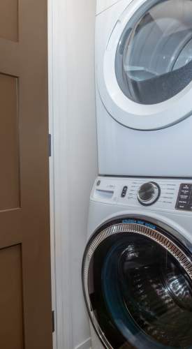 Washer and dryer connections at The View at Wash Park in Denver, Colorado