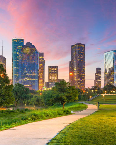 City views from Country Wood in Houston, Texas