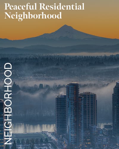 Peaceful residential neighborhood at Marquam Heights in Portland, Oregon
