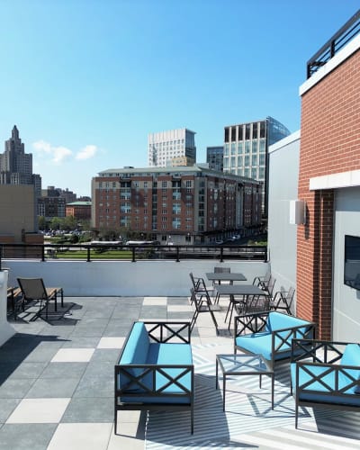 Rooftop lounge at Station Row Apartments in PROVIDENCE, Rhode Island