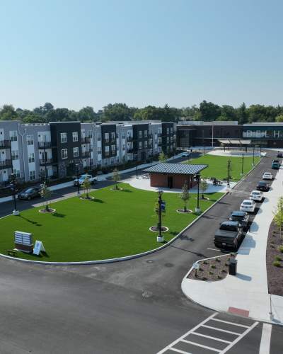 Aerial view of the community at Veridian