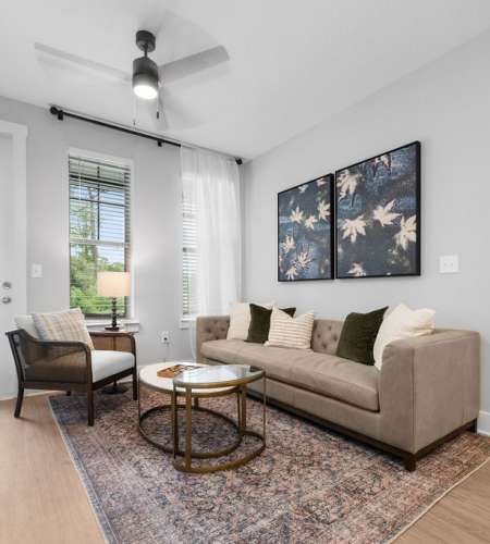 Living Room at Woodside at Seven Pines in Jacksonville, Florida