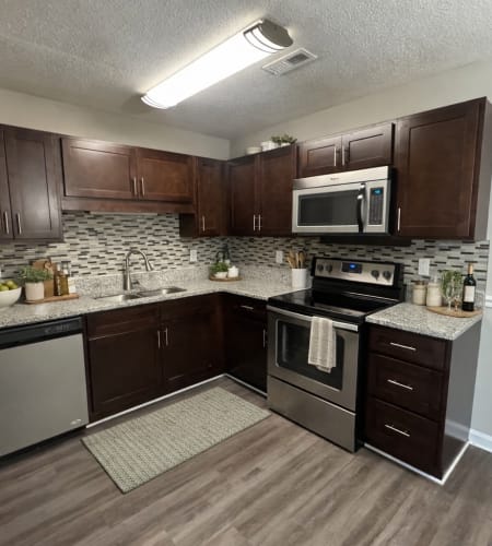 Fully equip kitchen at Alamance Reserve in Burlington, North Carolina