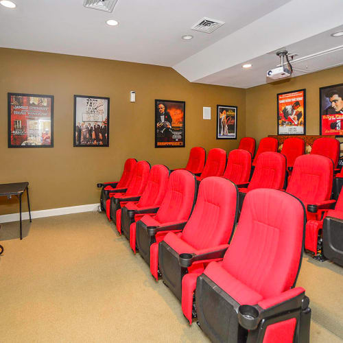 Movie theater center at Silver Spring Station Apartment Homes in Baltimore, Maryland