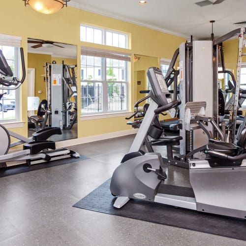Fitness center at Montgomery Manor Apartments & Townhomes in Hatfield, Pennsylvania
