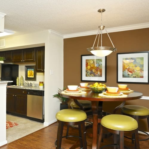 Dining room at The Abbey at Montgomery Park apartments