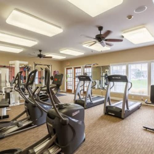 State of the art fitness center at Oakmonte Apartments in Webster, New York
