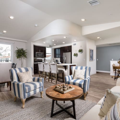Spacious living room and hardwood flooring at Portside Ventura Harbor in Ventura, California