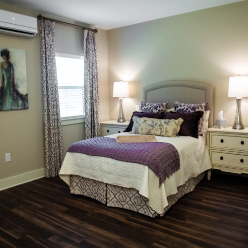 Cozy resident bedroom at Westminster Memory Care in Lexington, South Carolina