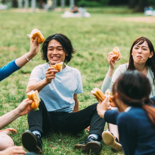 Friends enjoying a picnic at IDENTITY Boise in Boise, Idaho