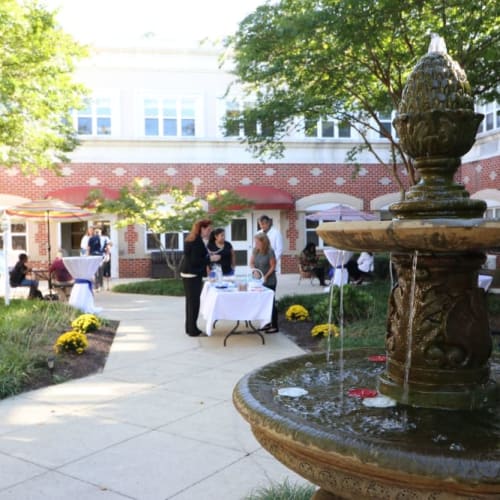 Water fountain at The Crossings at Ironbridge in Chester, Virginia