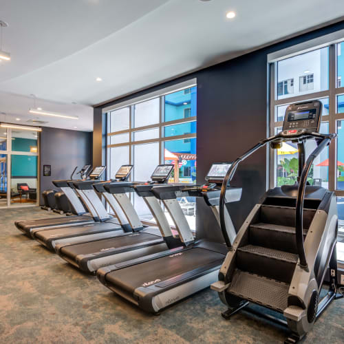 Fitness center with treadmills at IDENTITY Miami in Miami, Florida