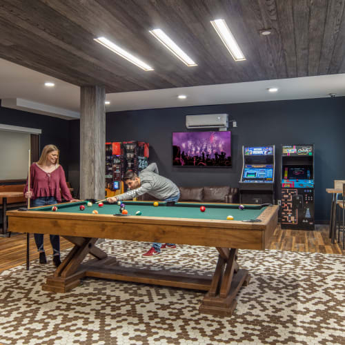 Game room with a billiards table at IDENTITY Moscow in Moscow, Idaho