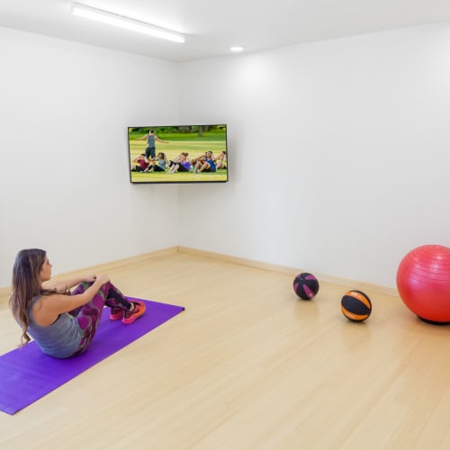 Yoga room at Social 28 in Gainesville, Florida
