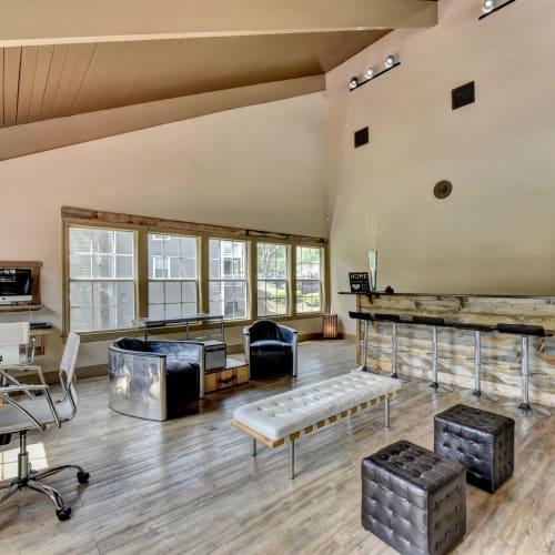 Luxurious Clubhouse Lounge at Fields at Peachtree Corners in Norcross, Georgia