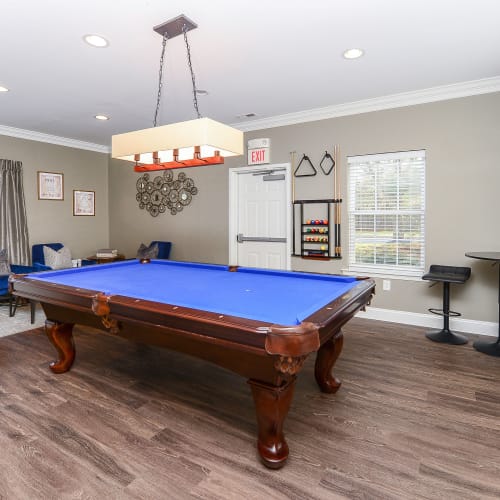 Pool table in the clubhouse at Atkins Circle Apartments & Townhomes in Charlotte, North Carolina
