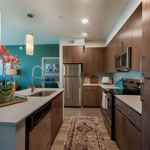 Spacious kitchen at Ocio Plaza Del Rio in Peoria, Arizona