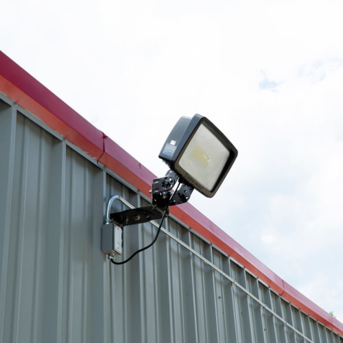 Bright exterior lighting at Red Dot Storage in Evansville, Indiana