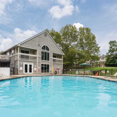 Sparkling pool at Mallard Lakes Townhomes in Cincinnati, Ohio
