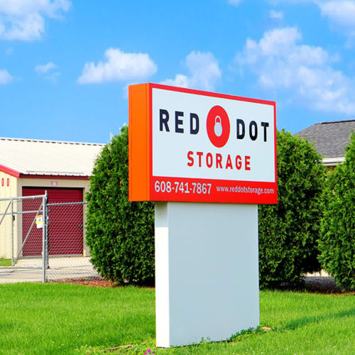 Sign at Red Dot Storage in Janesville, Wisconsin