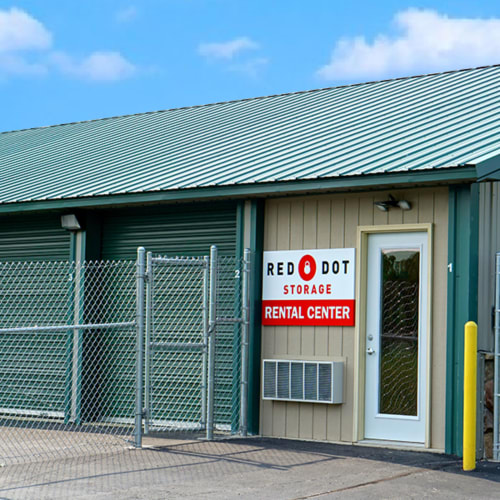 Entrance to Red Dot Storage in Genoa City, Wisconsin