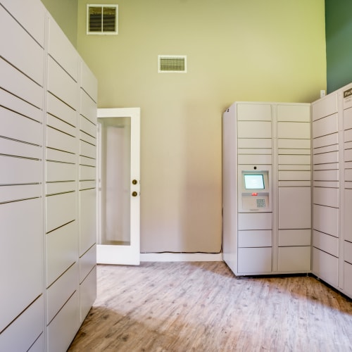 The package room at Serramonte Ridge Apartment Homes in Daly City, California