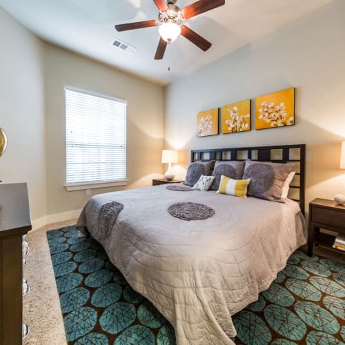 Cozy bedroom at The Marq at Ridgegate in Lone Tree, Colorado