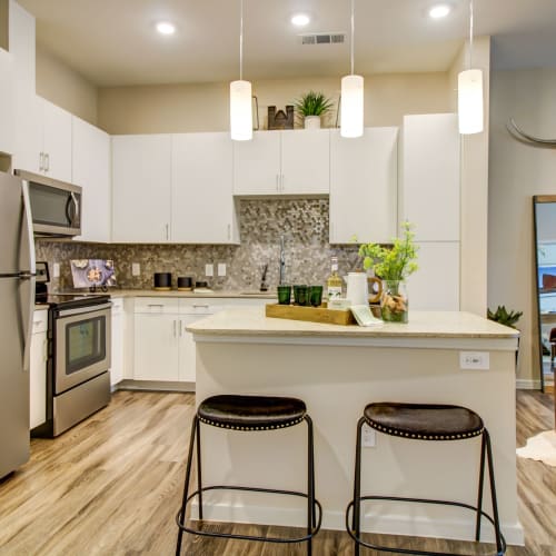 Fully equipped kitchen at Westerly 360 in Austin, Texas