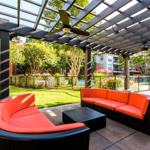 Outdoor lounge at Marquis on Gaston in Dallas, Texas