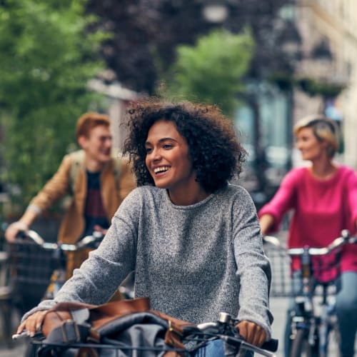 Friends out taking a bike ride around the neighborhood near 1350 Florida in Washington, District of Columbia