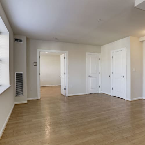 Spacious and unfurnished living room area at 1630 R St NW in Washington, District of Columbia