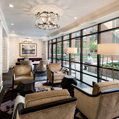 Floor to ceiling windows for tons of natural light in the clubhouse at 700 Constitution in Washington, District of Columbia