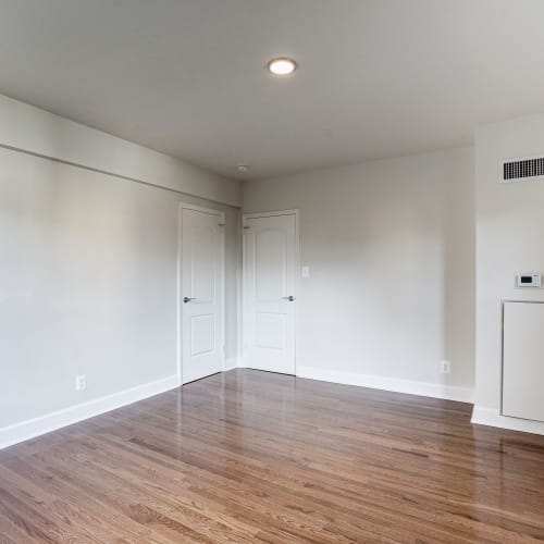 Unfurnished bedroom ready to be moved into at Dorchester House in Washington, District of Columbia