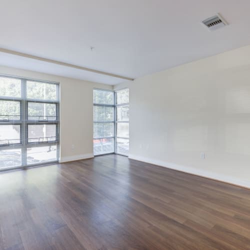 Empty spacious apartment with huge windows at Dorchester West in Washington, District of Columbia
