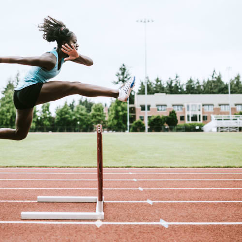 running on a track near Willoughby Bay in Norfolk, Virginia