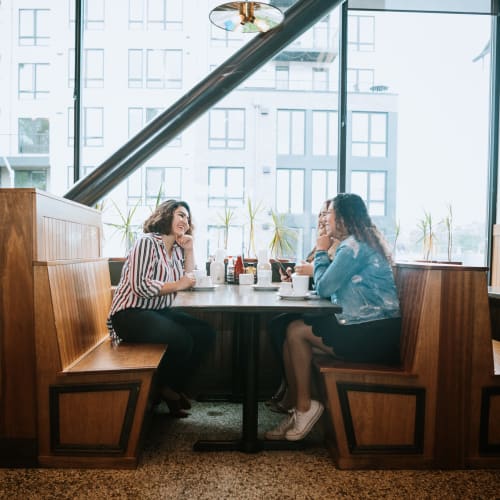 residents eating out at Willoughby Bay in Norfolk, Virginia