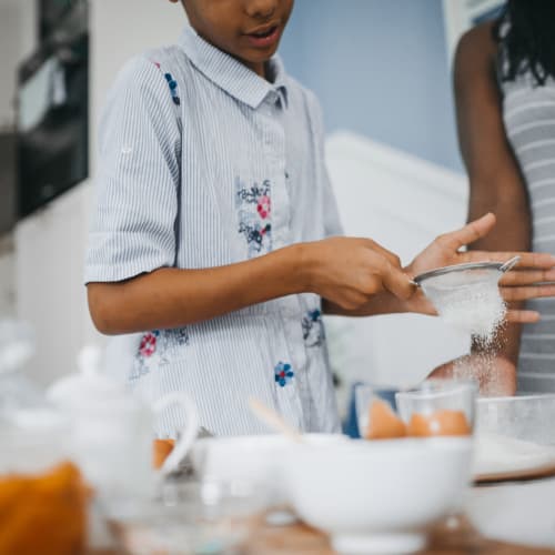 baking with family at Glenn Forest in Lexington Park, Maryland