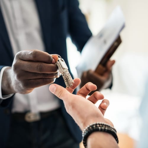 a resident getting their keys at Bellevue in Washington, District of Columbia