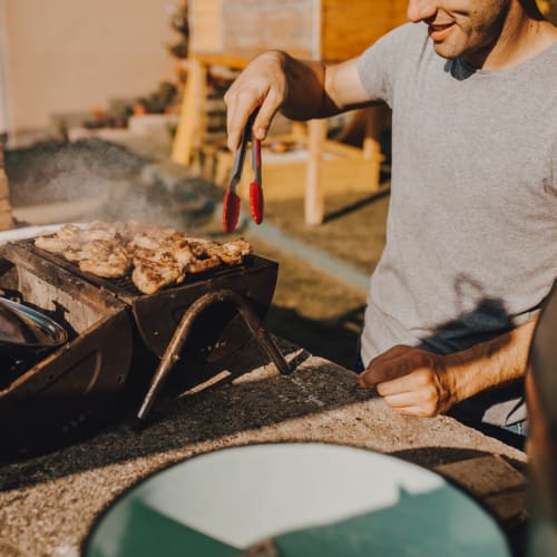 barbequing at Heartwood in Joint Base Lewis McChord, Washington