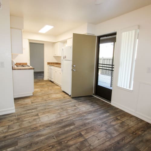 a bright kitchen area at Home Terrace in San Diego, California