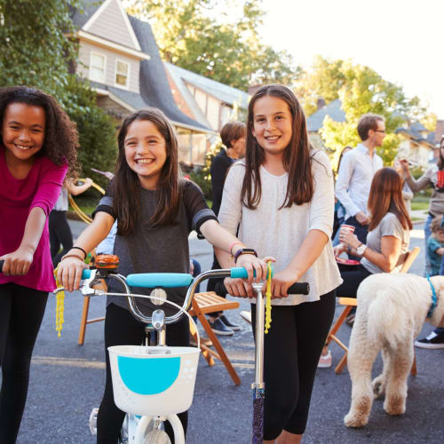 some resident children playing outside at Home Terrace in San Diego, California